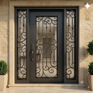Royal Luxury KHP-DG-003 Traditional Wrought Iron Steel Entrance Gate Contemporary Design <b>Swing</b> Open Security Decorative - Product Image 3