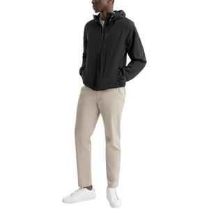 Men's Full <b>Zip</b> <b>Hooded</b> Windbreaker Coat with Two Pockets for Daily Outdoor Wear - Product Image 1
