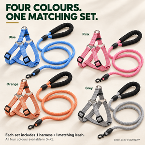 Harnais pour chien réglable en polyester et laisse de 120 cm avec poignée en mousse, vente en gros, OEM ODM - Product Image 2