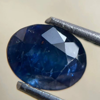Zafiro azul natural suelto de 1.20 quilates, zafiro azul ovalado de las minas de Ceilán, zafiro azul de Sri Lanka.