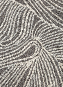 Tapis en laine fait main sur mesure, forme libre, inspiré de la nature, couleur gris, poils longs, tufté à la main, luxe, antidérapant, PET - Product Image 5
