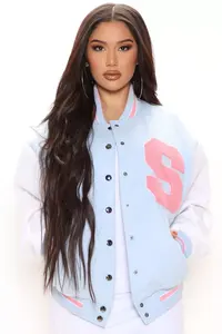 Chaqueta Varsity Estilo Urbano OEM, Cuello Alto, Frente de Tela No Tejida, Algodón Transpirable, Botones de Imitación de Piel de Conejo, para Invierno - Product Image 2