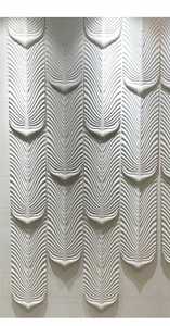 Murale murale en pierre CNC personnalisée avec motif vague et flûte |   Panneau mural décoratif au design moderne en pierre de grès/marbre finition polie - Product Image 6