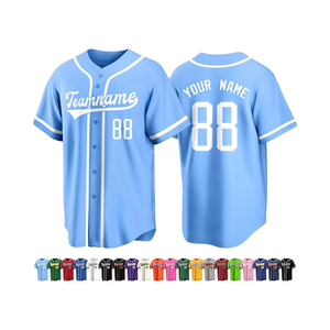 เสื้อเบสบอลชายสีแดงแบบซับลิเมชั่นสั่งทำพิเศษ แขนสั้น ติดกระดุม ผ้าตาข่ายโพลีเอสเตอร์ ชุดทีม 180 กรัม ลายเส้น พร้อมชื่อผู้เล่น - Product Image 5