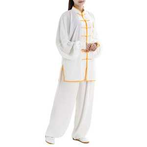 Kimono de Kung Fu Blanc 100% Coton pour Adulte Unisexe – Tenue Traditionnelle Chinoise d'Arts Martiaux Durable, Teint Uni, Coupe Ample, Séchage Rapide - Product Image 2