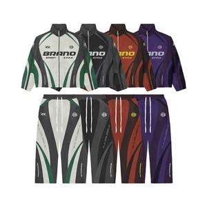 Survêtement sportif BRANO pour homme, manches longues, blocs de couleur, fermeture éclair sur le devant, séchage rapide, polyester, coupe classique, style printemps, style USA - Product Image 1