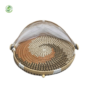 Seagrass food <b>cover</b> with swirling pattern Kitchenware and <b>table</b> decoration Wholesale eco-friendly Made in Viet Nam - Product Image 6