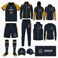 Uniforme de Fútbol Personalizado al por Mayor, 100% Poliéster, Ropa Deportiva, Impresión de Logotipo Personalizado por Sublimación, Conjunto de Fútbol Ligero