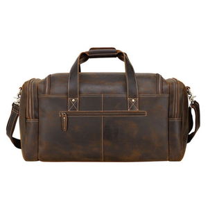 Sac de voyage en cuir véritable avec roulettes, sac de sport, valise à roulettes, bagage à main avec roulettes, valise à roulettes pour hommes et femmes, idéal pour les voyages en avion - Product Image 5