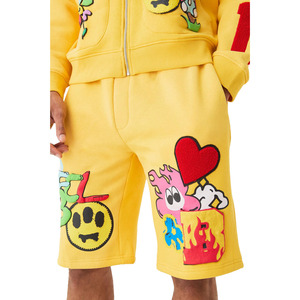 Conjunto de Sudadera con Capucha y Pantalones Cortos para Hombre, Marca Personalizada, Diseño Sólido Informal con Logotipo Frontal, 100% Algodón Felpa Transpirable, Servicio OEM - Product Image 3