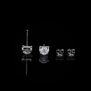 AMBER JEWELS Pendientes Clásicos de Plata 925 con Moissanita de Corte Brillante y Engaste de Bisel, Certificados GRA, Modernos, para Uso Diario de Mujer - Product Image 3