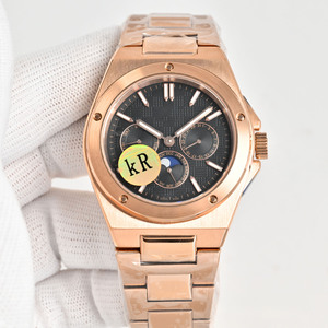 Montre mécanique automatique pour homme, rétro, romantique et luxueuse, cadran vert olive, banquet d'affaires, calendrier perpétuel, phase de lune - Product Image 4