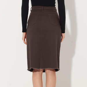 High Quality Women Denim Wide Long Skirts Slim Fit Cotton Vintage Casual Fashion Whole Sales - Product Image 3
