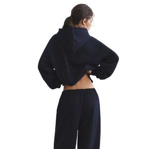 Women's Navy <b>Zip</b>-Up Hoodie Sweatshirt Full <b>Zip</b> <b>Hooded</b> Jacket Casual Fleece Long Sleeve <b>Hooded</b> Sweatshirt for Autumn & Winter - Product Image 2