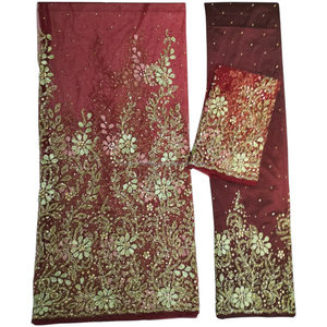 Cravate de conception florale rouge vin faite à la main pour adultes tendance mariage nigérian George emballage indien pour mariages événements africains - Product Image 4