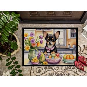 Paillasson Chihuahua pour usage intérieur et extérieur Nouveau 18H X 27W Décoration de Pâques Tapis d'entrée antidérapant lavable à poils bas - Product Image 3