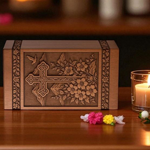 Urne en bois avec gravure d'arbre pour les amoureux de la nature, boîte de crémation en bois durable pour le stockage des cendres, urne par AYAANS - Product Image 3