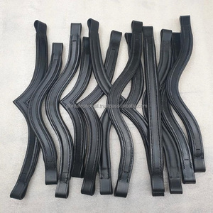 Bande de sourcils de cheval rembourrée, en cuir de vache softy et coussin, à l'intérieur, en cuir noir, marron ou de brun - Product Image 1