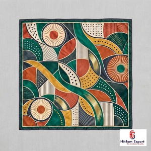 Foulard carré imprimé sur mesure effet soie, doux et léger, fabricant OEM ODM, produits textiles personnalisés Gotland, vente en gros - Product Image 2