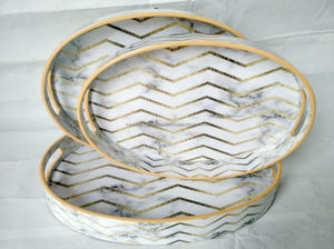 Lot de 3 plateaux de service ronds écologiques imprimés sur mesure pour la maison, bois, métal, MDF - Product Image 6