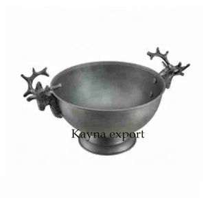 Customized Logo Stainless Steel Large Beverage Ice Bucket Handicraft <b>Metal</b> Casting Reindeer Design <b>Bowl</b> Style Champagne Ice - Product Image 2