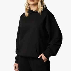 Sudadera con capucha extragrande de algodón 100% personalizada, transpirable, con cremallera, estilo urbano para mujer en invierno - Product Image 1