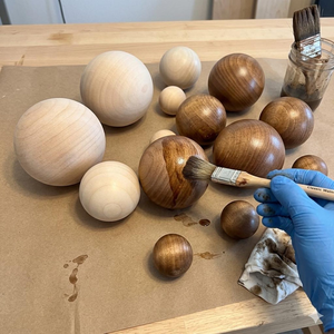 FAIZA CRAFT - Bolas Redondas de Madera sin Acabado de Gran Tamaño con Diseño de Plantas, Diseño Moderno para Manualidades y Decoración del Hogar - Product Image 6
