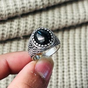 Men's Black Onyx Brass <b>Ring</b> oxidized <b>Silver</b> Plated Signet Tribal <b>Ring</b> For Wholesale - Product Image 6
