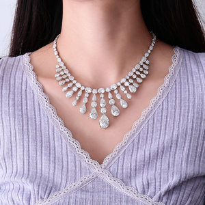 เครื่องประดับงานแต่งงานวินเทจสุดหรู สร้อยคอเพชรทรงหยดน้ำเคลือบทอง 14K เพชรเพาะเลี้ยงในห้องปฏิบัติการ พร้อมจี้และชาร์มที่ปรับแต่งได้ - Product Image 5