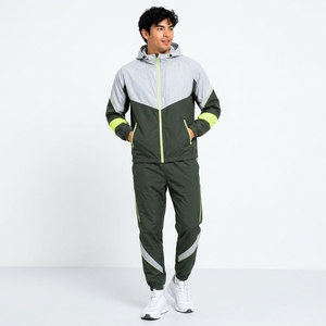 Conjunto Deportivo Personalizado Unisex, Chaqueta Deportiva con Cremallera Completa y Bloques de Color, Pantalones a Juego, 100% Poliéster, para Entrenamiento y Running - Product Image 1