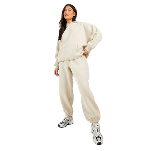 Conjunto de chándal de Jersey para mujer OEM, ropa deportiva personalizada, Sudadera con capucha y pantalón para mujer, fabricante de chándal de moda para Otoño e Invierno para mujer - Product Image 5