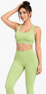 Women Rib Yoga Set High Waist Biker Shorts Sports Bra Custom Gym <b>Pilates</b> Fitness Activewear Breathable Stretch Workout <b>Clothing</b> - Product Image 2