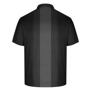 Camisa de Manga Corta a Rayas Negras para Hombre, Estilo Golf, Diseño con Botones, Corte Regular, Poliéster/Algodón Transpirable, Logotipo Frontal - Product Image 3