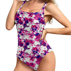 Traje de Baño Entero Cómodo para Mujer, Diseño Estampado, Tela Transpirable, Logotipo Frontal Personalizable, Tela para Uso Diario en el Agua - Product Image 4