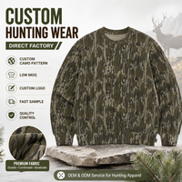Sweat-shirt à col rond classique à manches longues pour homme, en tissu camouflage, avec logo personnalisé, vente en gros, vêtements de chasse camouflage en vrac