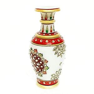Handcrafted Marble Flower <b>Vase</b> with Floral Inlay Art Decorative Table <b>Vase</b> for Home Living Room Office Centerpiece - Product Image 6