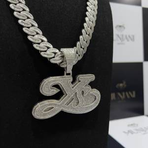 IGI Certified Round Brilliant Cut Diamond Cuban Link <b>Chain</b> Necklace S925 <b>Silver</b> Hip Hop Iced Men's Party <b>Pendant</b> <b>Chains</b> - Product Image 4