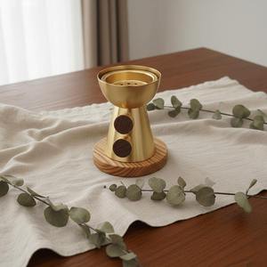 Metal <b>Bakhoor</b> Incense Burner with Wooden Base Arabic <b>Oud</b> Fragrance Holder Modern Home Decor Ramadan Wedding Wholesale Export - Product Image 4