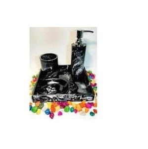 Premium Golden Foil Epoxy Resin <b>Bathroom</b> <b>Accessories</b> <b>Set</b> Marble Style <b>Bathroom</b> Organizer Countertop Vanity Decor Wholesale - Product Image 5
