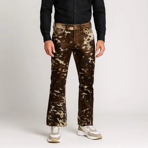 Pantalon en cuir de vachette à poils longs sur mesure haut de gamme pour homme, pantalon en fourrure de vache véritable pour vêtements de cowboy occidentaux de luxe - Product Image 5