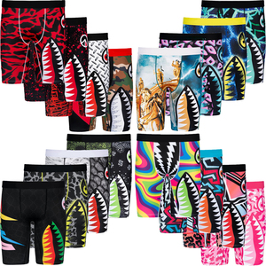 Shorts Bermuda personnalisés mi-taille imprimés patchwork en Spandex/Polyester avec cordon de serrage et poches pour sous-vêtements décontractés pour hommes - Product Image 4