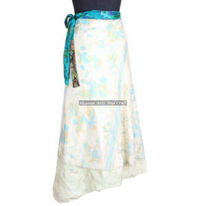 New <b>Skirts</b> Indian Silk <b>Wrap</b> Vintage <b>Skirt</b> Women Handmade Double Layer Reversible Sari <b>Wrap</b> <b>Skirt</b> / Girls Sarong / Multi Way Wear - Product Image 2