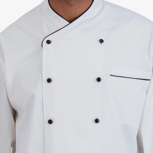 เสื้อเชฟแขนยาวสีดำขาวคุณภาพสูงสำหรับร้านอาหาร  รับปักโลโก้ตามสั่ง - Product Image 3