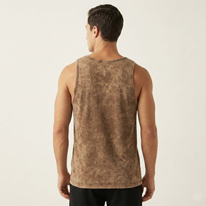 Wholesale Custom Blank Acid Wash Tank Tops <b>Men</b> Gym Fitness <b>Vest</b> Sleeveless 100% Cotton Quick Dry Breathable for Solid - Product Image 2