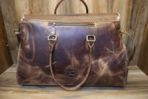 กระเป๋าเดินทางหนังแท้สไตล์ตะวันตก ลายแอซเท็ก สำหรับวันหยุดสุดสัปดาห์ กระเป๋าเดินทางสุดหรู - Product Image 4