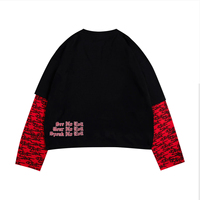 T-shirt noir surdimensionné pour homme avec bordure contrastante blanche et imprimé graphique sur le devant, style streetwear, manches courtes, coton
