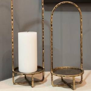 Luxury Gold Metal Arch <b>Candle</b> <b>Holder</b> Hammered Brass Pillar Candlestick Stand Nordic <b>Tall</b> Centerpiece Wedding Home Table Decor - Product Image 5