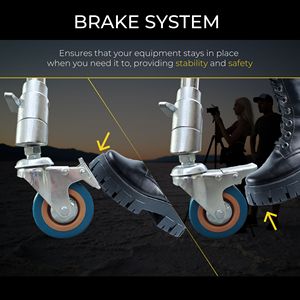 Ruote girevoli professionali pesanti per fotografia C Stand Video Studio riprese luce pieghevole treppiede ruote PU - Product Image 3