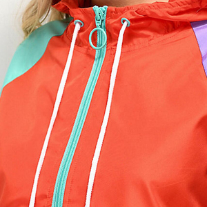Veste coupe-vent pour femme avec panneaux réfléchissants, fermeture éclair quart de tour, manches longues, design multi-poches, veste de pluie - Product Image 3
