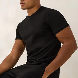 T-shirts pour hommes en polyester/coton tricoté surdimensionnés de style streetwear personnalisé avec impression de logo personnalisé et vêtements de marque - Product Image 6